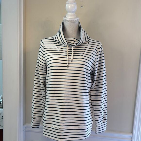 L.L. Bean Classic Striped Cowl Neck Top - Picture 1 of 6